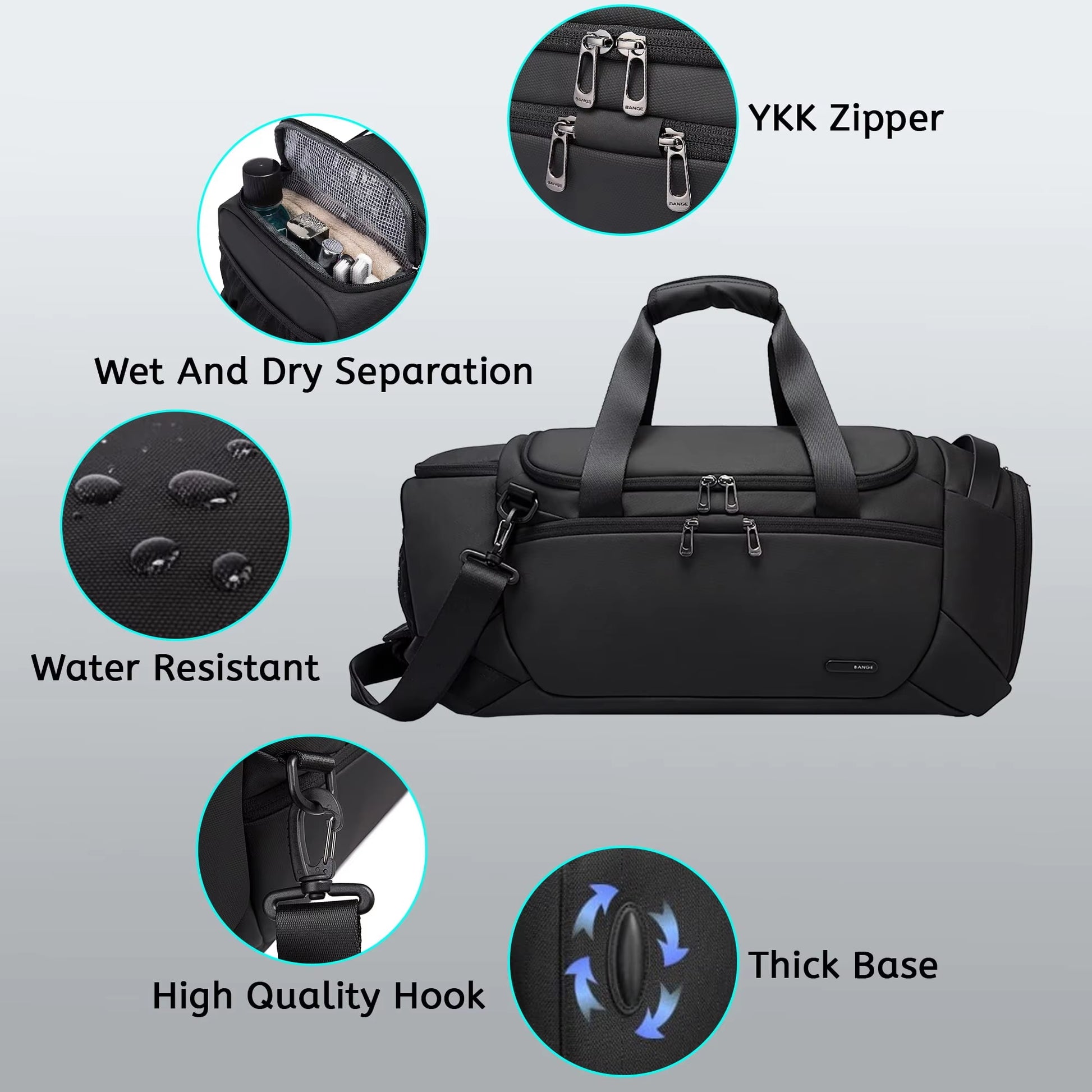 Sports Waterproof Duffel Bags with Shoe Compartment 21 Inch Gym Bag for Men with Wet and Dry Compartment Travel Bags Gym