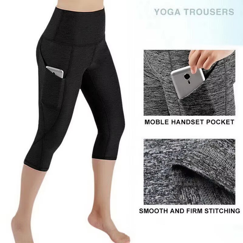 High Waist Legging Pockets Fitness Bottoms Running Sweatpants for Women Quick-Dry Sport Trousers Workout Yoga Pants 2024 NEW