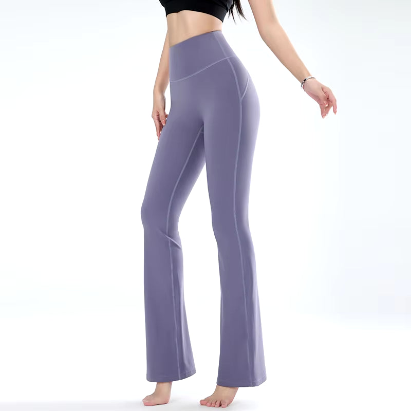 Women'S Leggings Slim Yoga Pants Women'S High Waisted Wide Leg Pants Sports Bell Bottoms Breathable Quick Dry Bottom