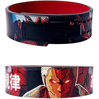 Attack on Titan Anime Lifting Belt Premium Leather Weightlifting Belt with Lever Belt Function Heavy Duty Gym Belt for Men Women