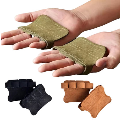 Leather Weight Lifting Training Gloves Palm Protection Women Men Fitness Sports Gymnastics Grips Pull Ups Weightlifting Workout