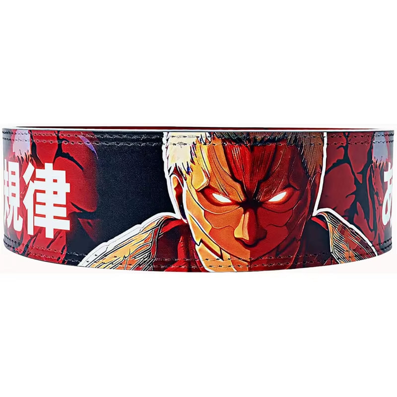 Attack on Titan Anime Lifting Belt Premium Leather Weightlifting Belt with Lever Belt Function Heavy Duty Gym Belt for Men Women