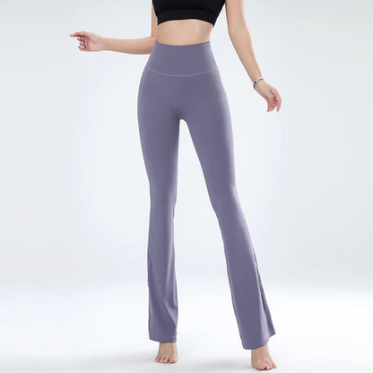 Women'S Leggings Slim Yoga Pants Women'S High Waisted Wide Leg Pants Sports Bell Bottoms Breathable Quick Dry Bottom